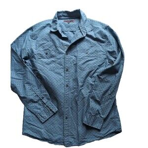 PD & Co Men's XL Button Down Blue Collared Long Sleeve Shirt Light Blue X